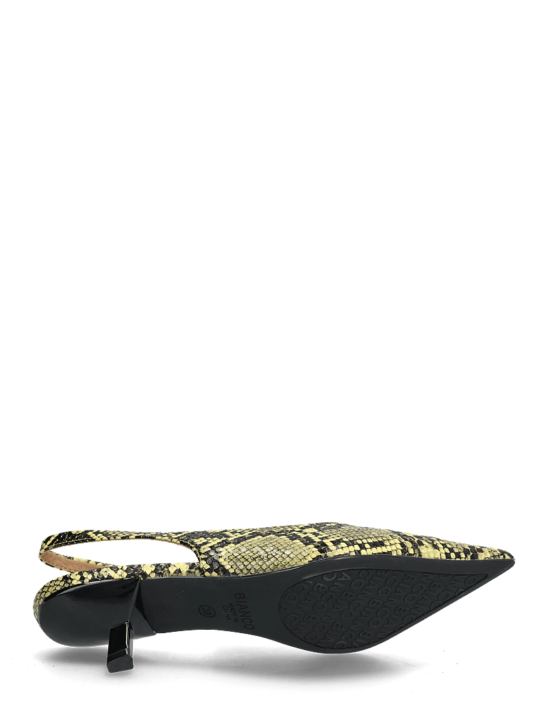 Bianco - BIAKRISTIN Kitten Heel Slingback Faux Leather - slingbacks med hæle - yellow snake - 4