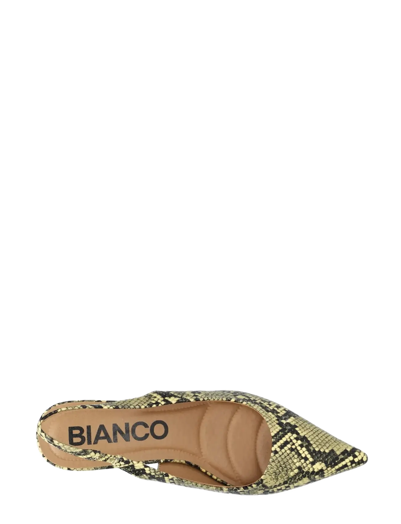 Bianco - BIAKRISTIN Kitten Heel Slingback Faux Leather - högklackade slingbacks - yellow snake - 4