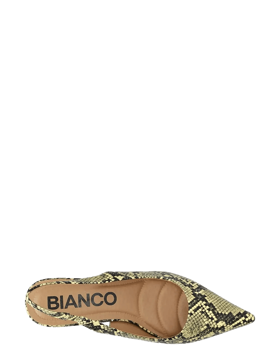 Bianco - BIAKRISTIN Kitten Heel Slingback Faux Leather - högklackade slingbacks - yellow snake - 4