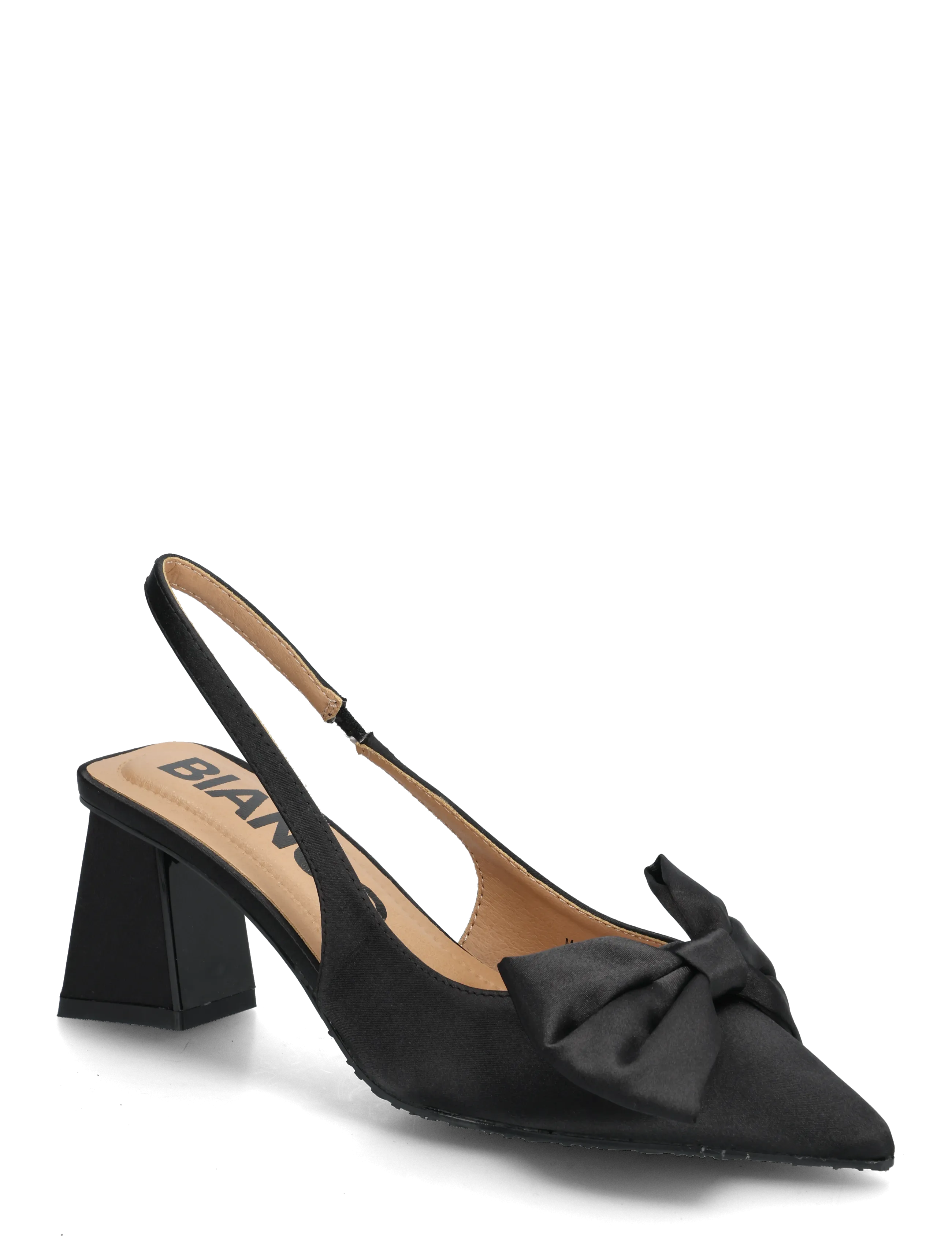 Bianco BIAMARALYN Slingback Bow Satin - Festtøj - BLACK / black