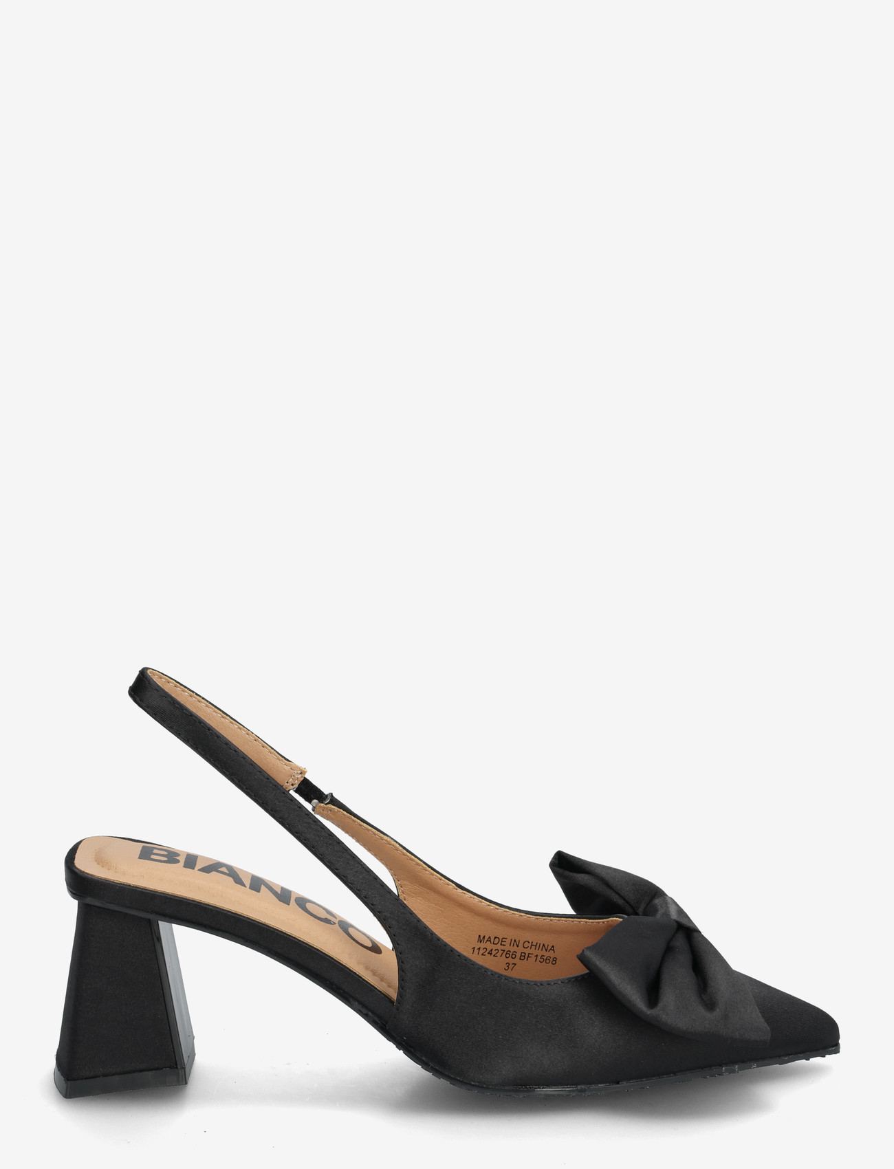 Bianco - BIAMARALYN Slingback Bow Satin - heeled slingbacks - black - 1