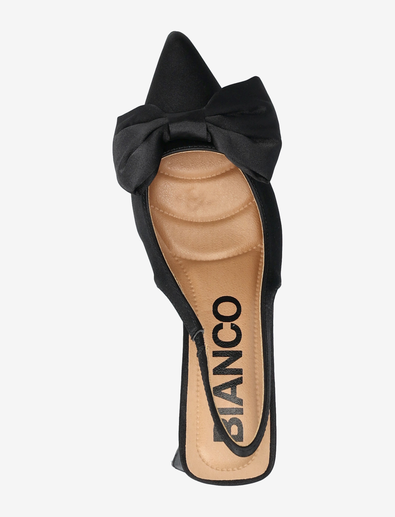 Bianco - BIAMARALYN Slingback Bow Satin - heeled slingbacks - black - 3