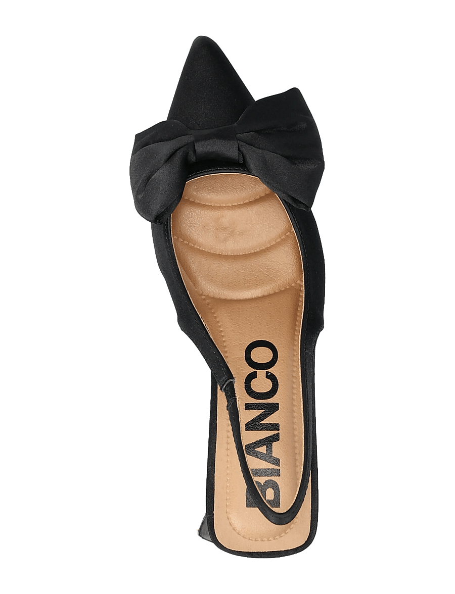 Bianco - BIAMARALYN Slingback Bow Satin - slingbacks mit absatz - black - 3