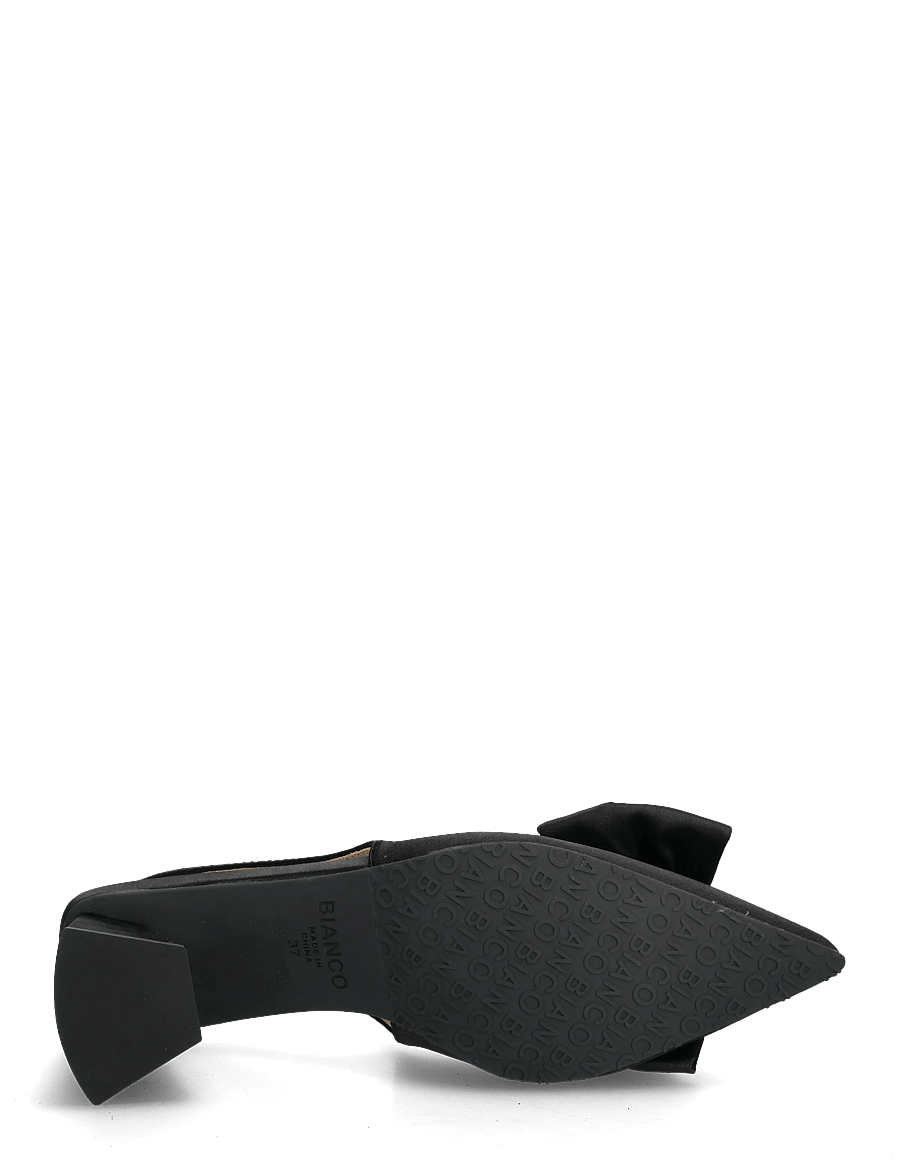 Bianco - BIAMARALYN Slingback Bow Satin - slingbacks mit absatz - black - 4