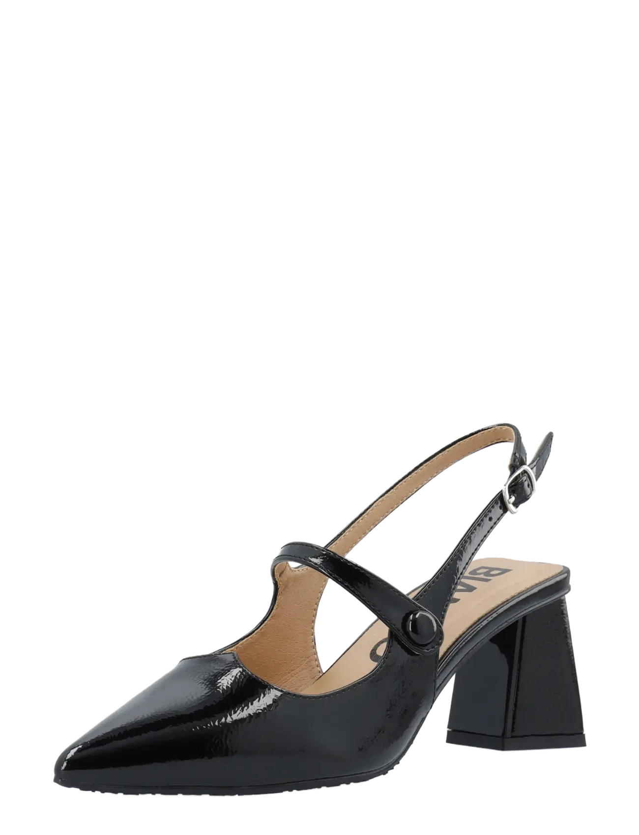 Bianco BIAMARALYN Heart Mary Jane Slingback Faux Leather - Bröllopsgäster - BLACK PATENT / black