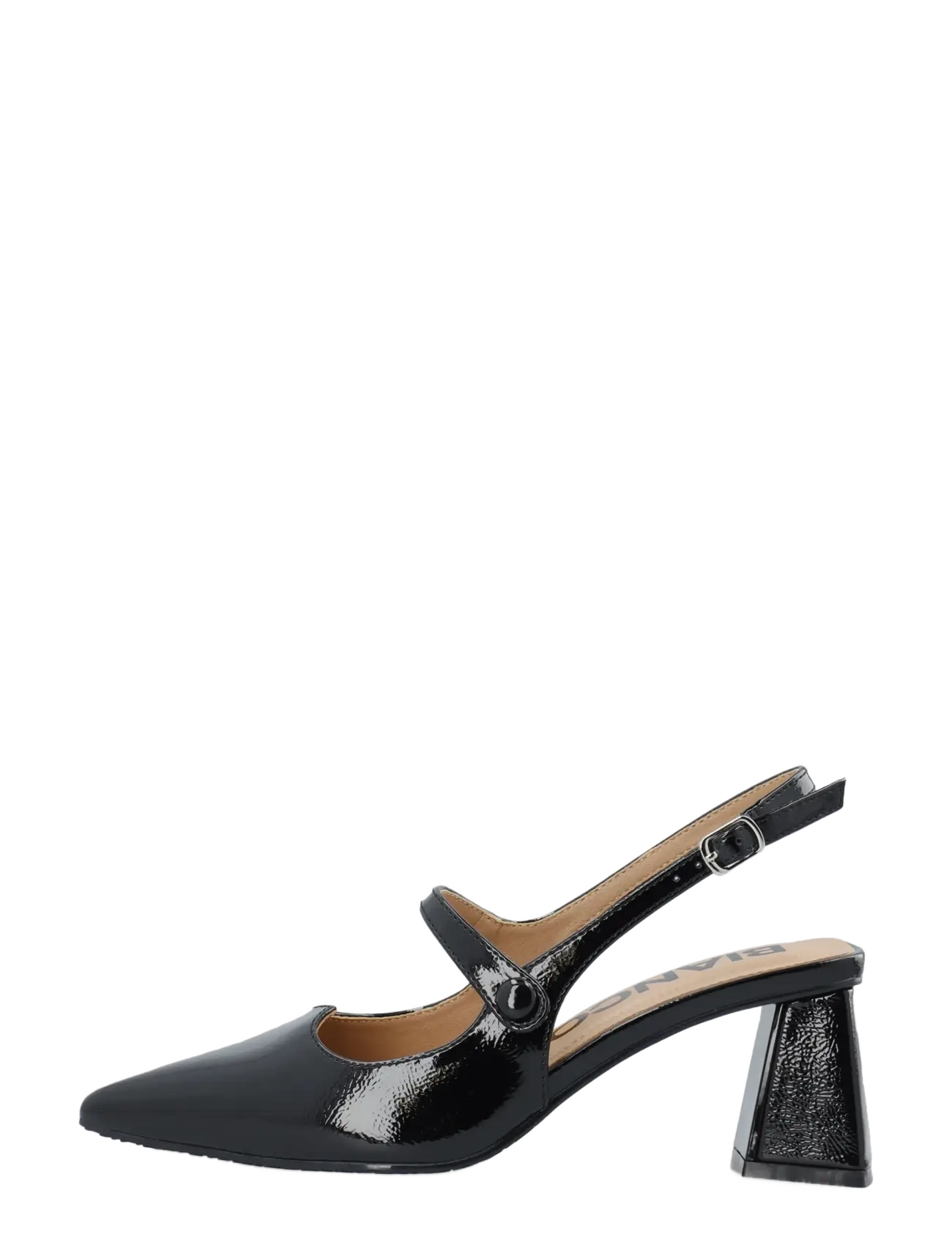 Bianco - BIAMARALYN Heart Mary Jane Slingback Faux Leather - högklackade slingbacks - black patent - 1