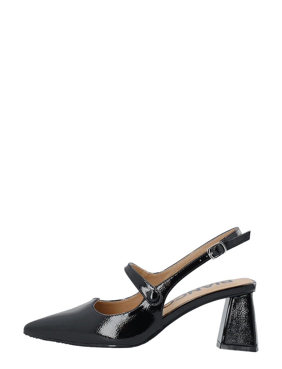 Bianco - BIAMARALYN Heart Mary Jane Slingback Faux Leather - högklackade slingbacks - black patent - 1