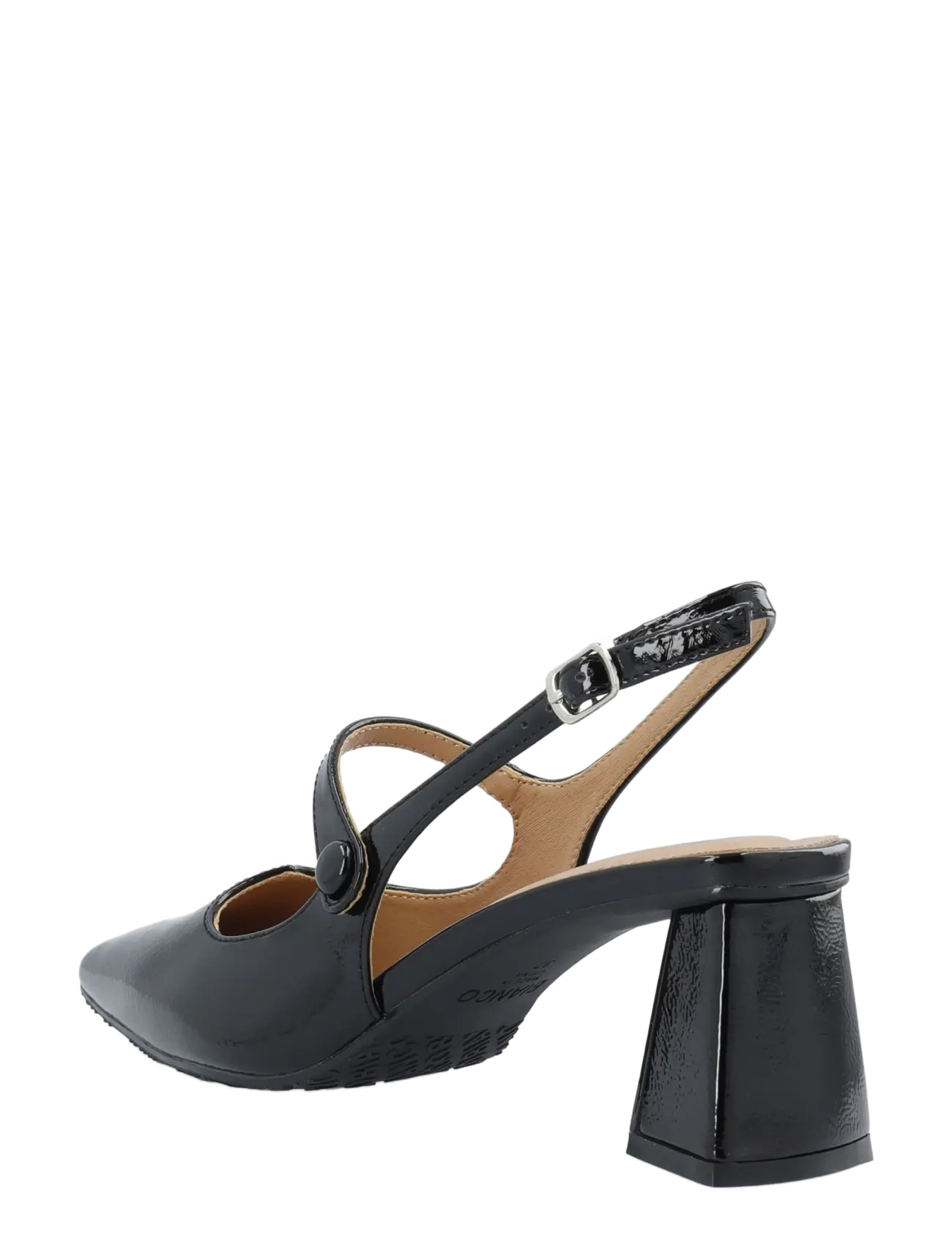 Bianco - BIAMARALYN Heart Mary Jane Slingback Faux Leather - högklackade slingbacks - black patent - 2