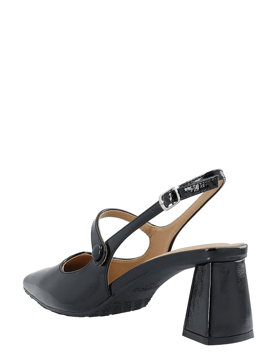 Bianco - BIAMARALYN Heart Mary Jane Slingback Faux Leather - högklackade slingbacks - black patent - 2