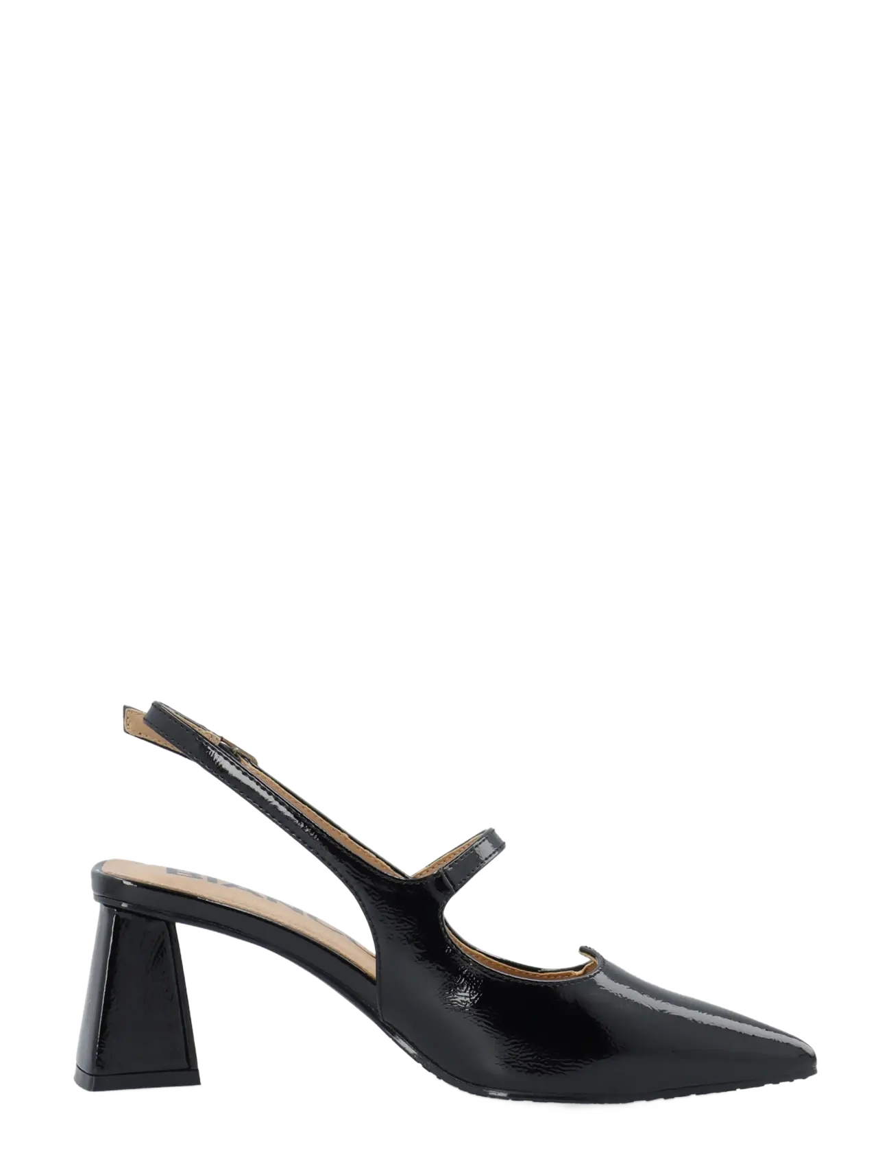 Bianco - BIAMARALYN Heart Mary Jane Slingback Faux Leather - högklackade slingbacks - black patent - 3