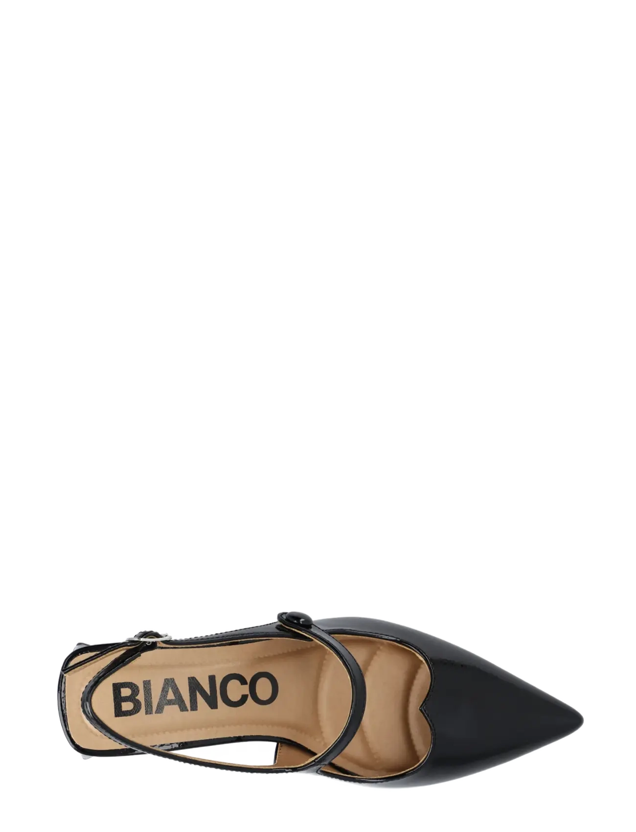 Bianco - BIAMARALYN Heart Mary Jane Slingback Faux Leather - högklackade slingbacks - black patent - 4