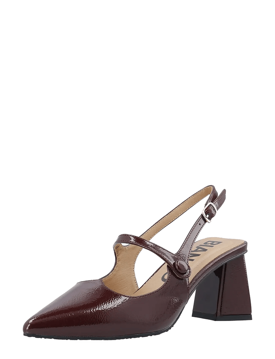 Bianco - BIAMARALYN Heart Mary Jane Slingback Faux Leather - slingbacks mit absatz - burgundy patent - 0