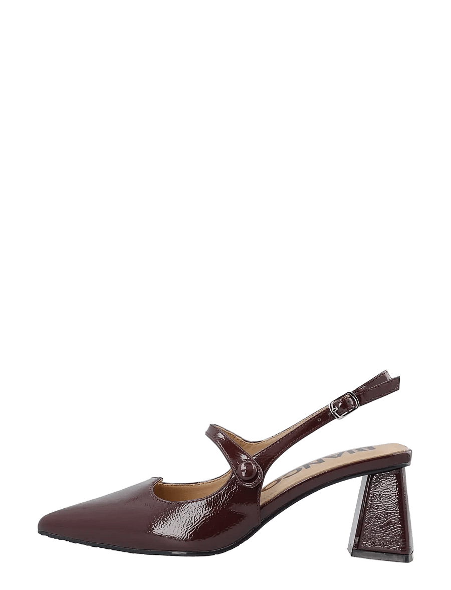 Bianco - BIAMARALYN Heart Mary Jane Slingback Faux Leather - slingbacks mit absatz - burgundy patent - 1