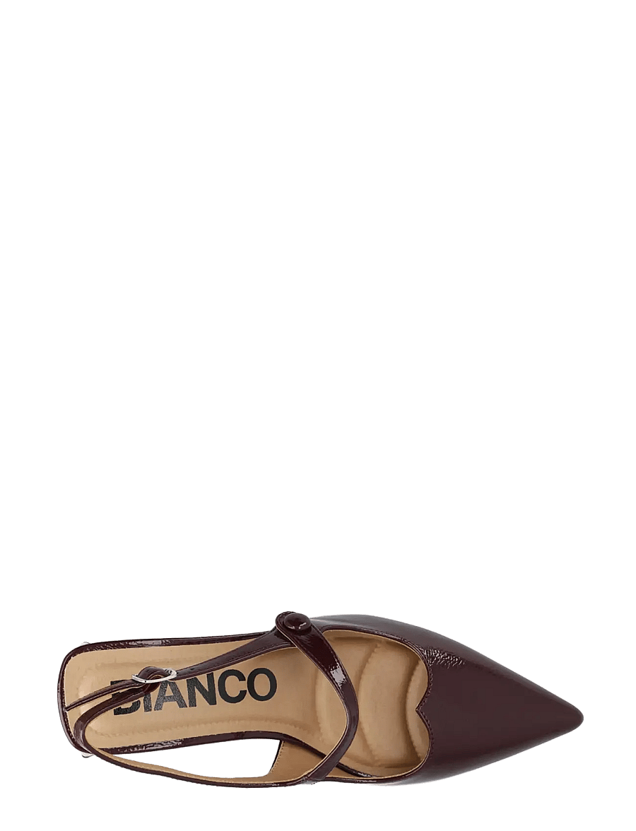 Bianco - BIAMARALYN Heart Mary Jane Slingback Faux Leather - slingbacks mit absatz - burgundy patent - 4