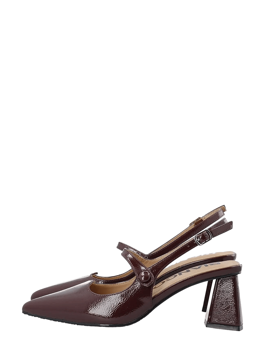 Bianco - BIAMARALYN Heart Mary Jane Slingback Faux Leather - slingbacks mit absatz - burgundy patent - 5