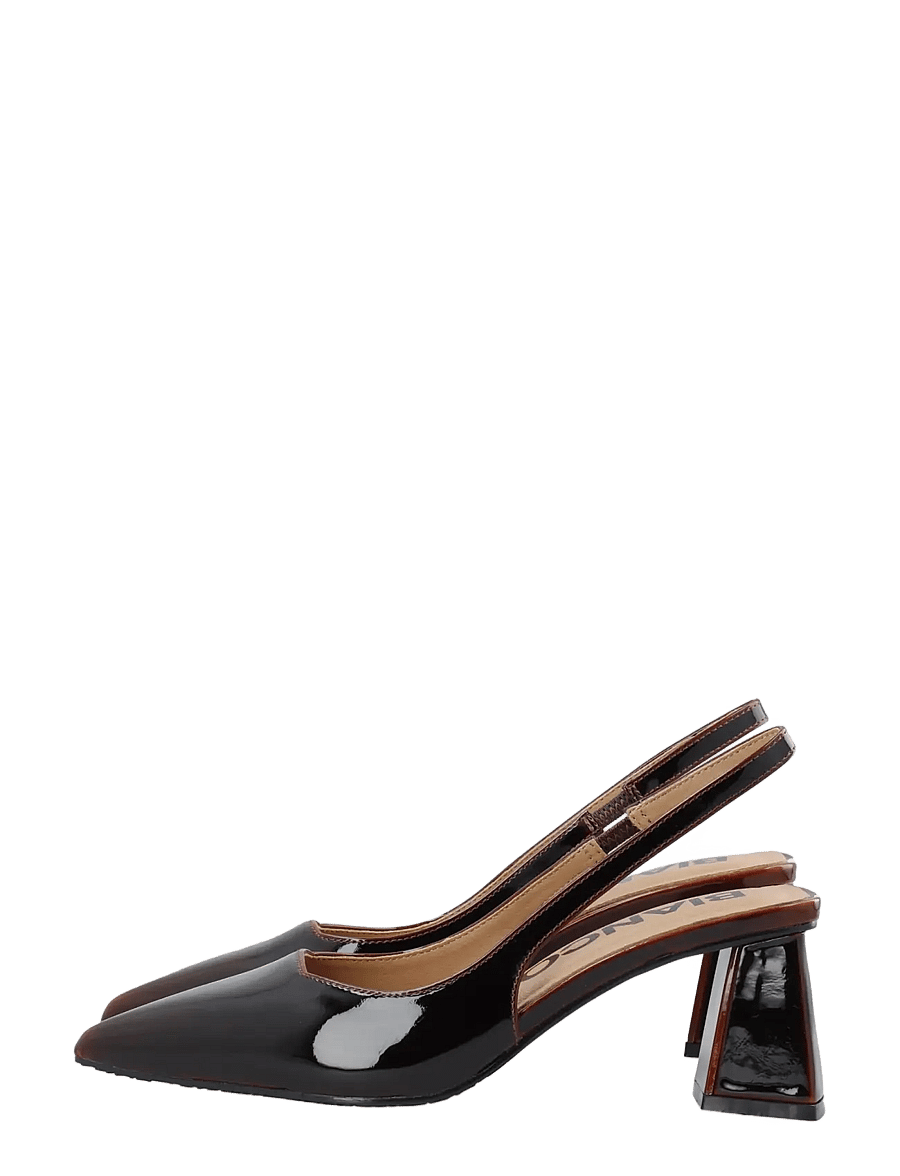 Bianco - BIAMARALYN Slingback Pull Up Patent - brown pull up patent - 5