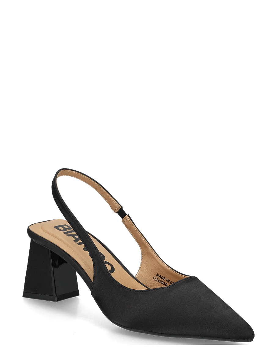 Bianco - BIAMARALYN Slingback Satin - högklackade slingbacks - black - 0