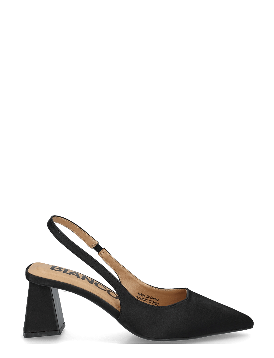 Bianco - BIAMARALYN Slingback Satin - högklackade slingbacks - black - 2