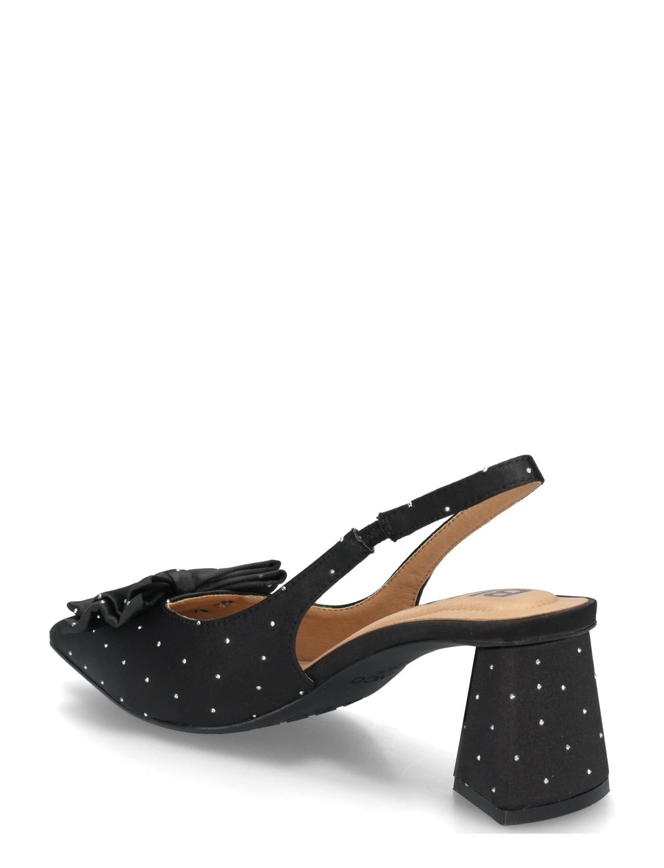 Bianco - BIAMARALYN Slingback Bow Rhinestone Satin - black - 1