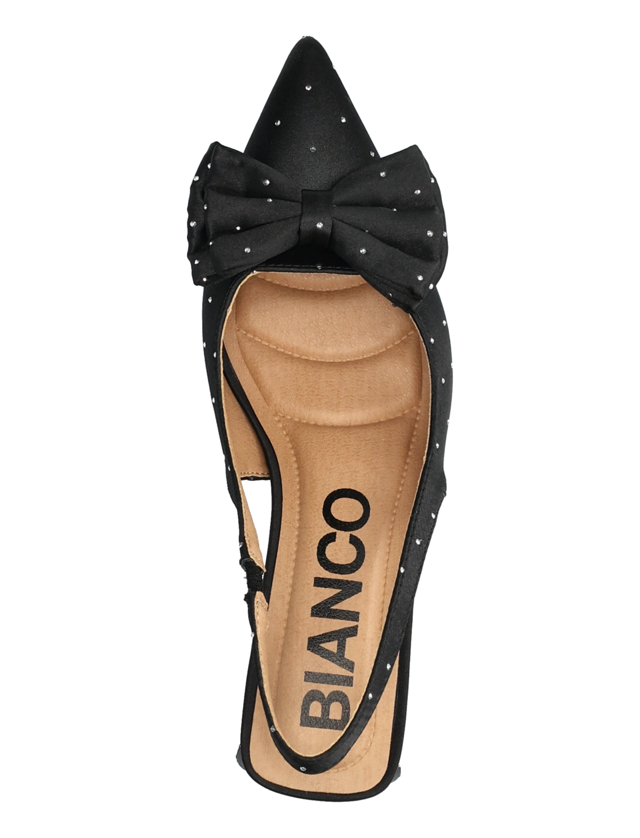 Bianco - BIAMARALYN Slingback Bow Rhinestone Satin - black - 3