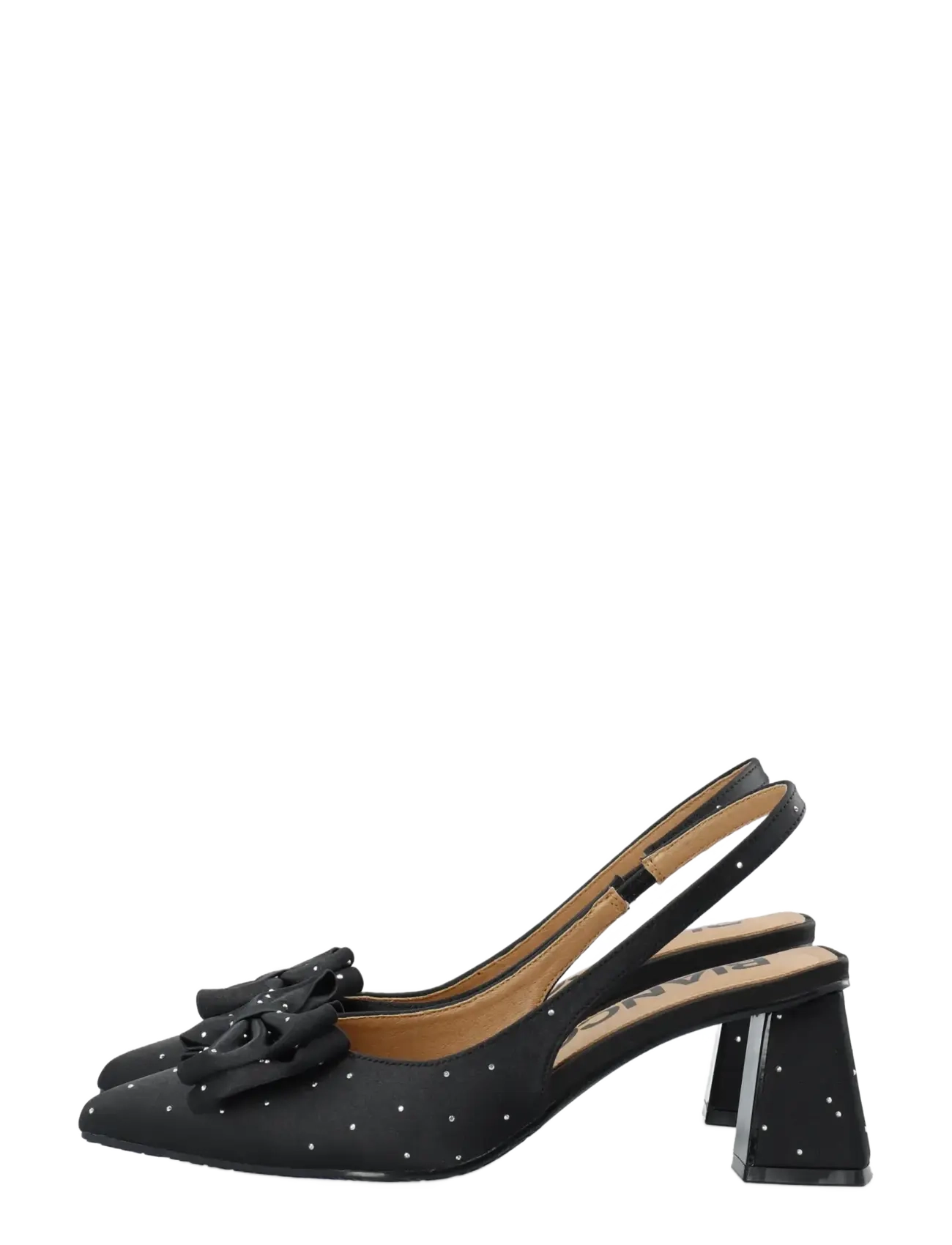 Bianco - BIAMARALYN Slingback Bow Rhinestone Satin - black - 5
