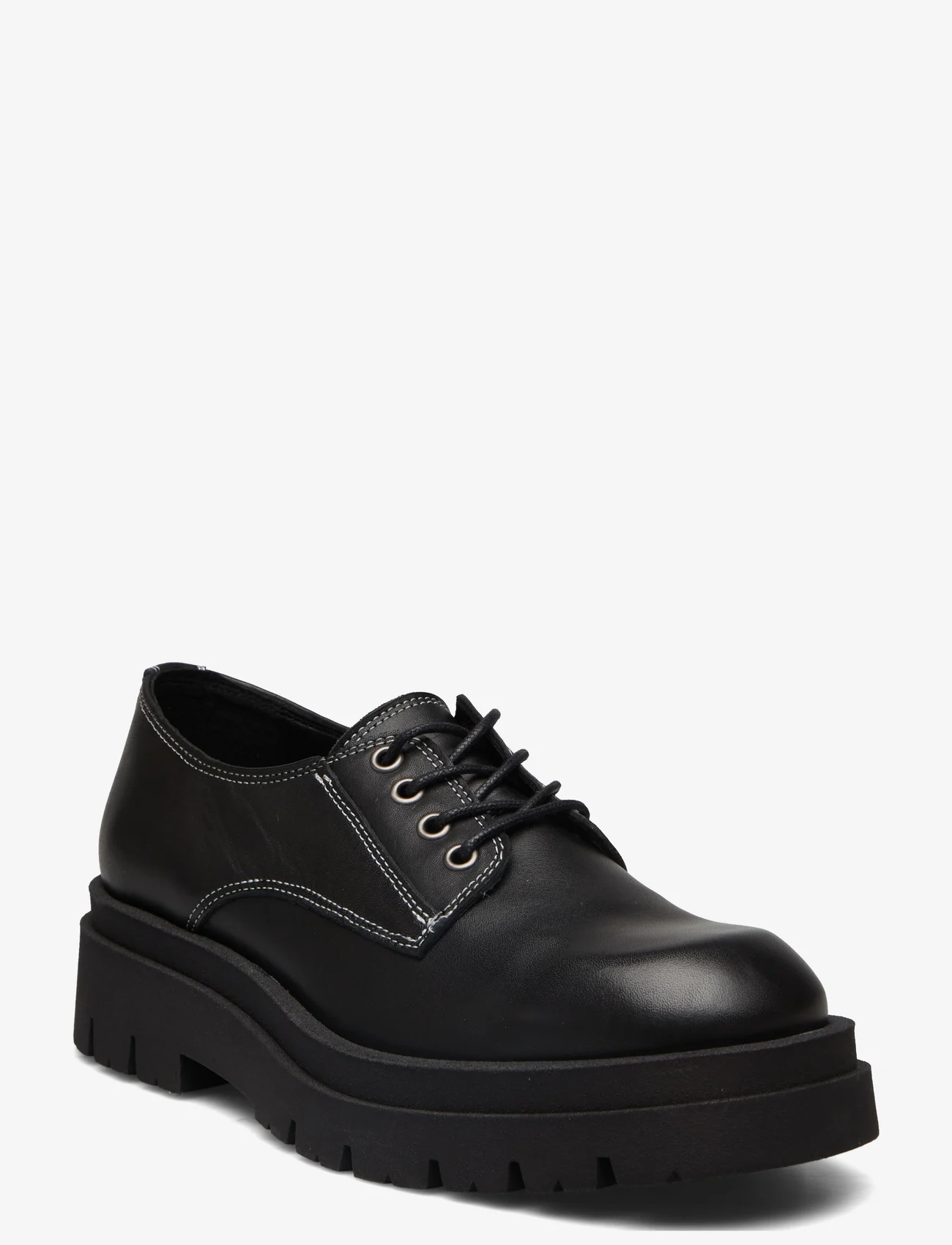 Bianco - BIAKWAMIE Laced up Shoe Crust - zempapēžu apavi - black - 0