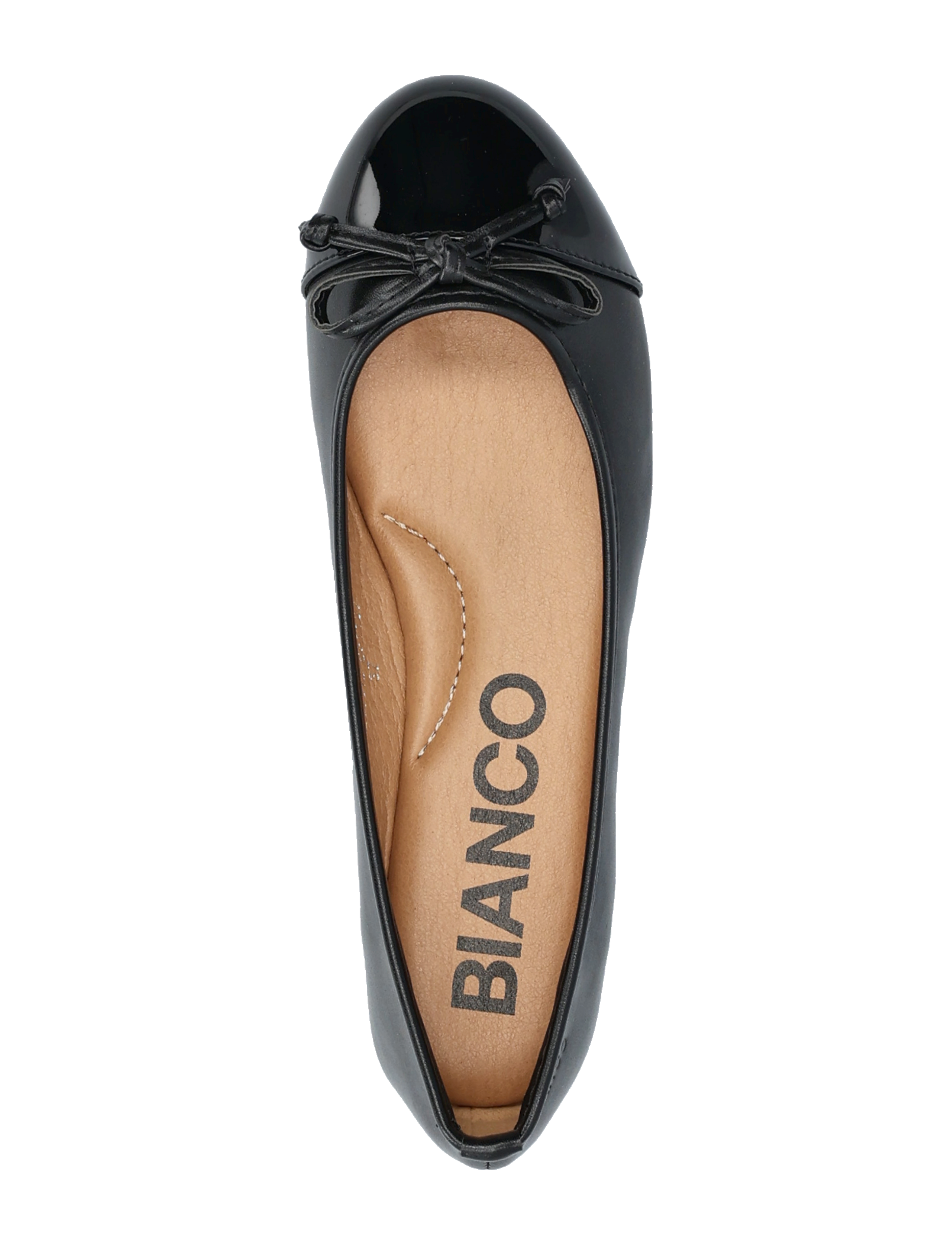 Bianco - BIACELINE Ballerina Toecap Faux Leather - black/black patent - 3