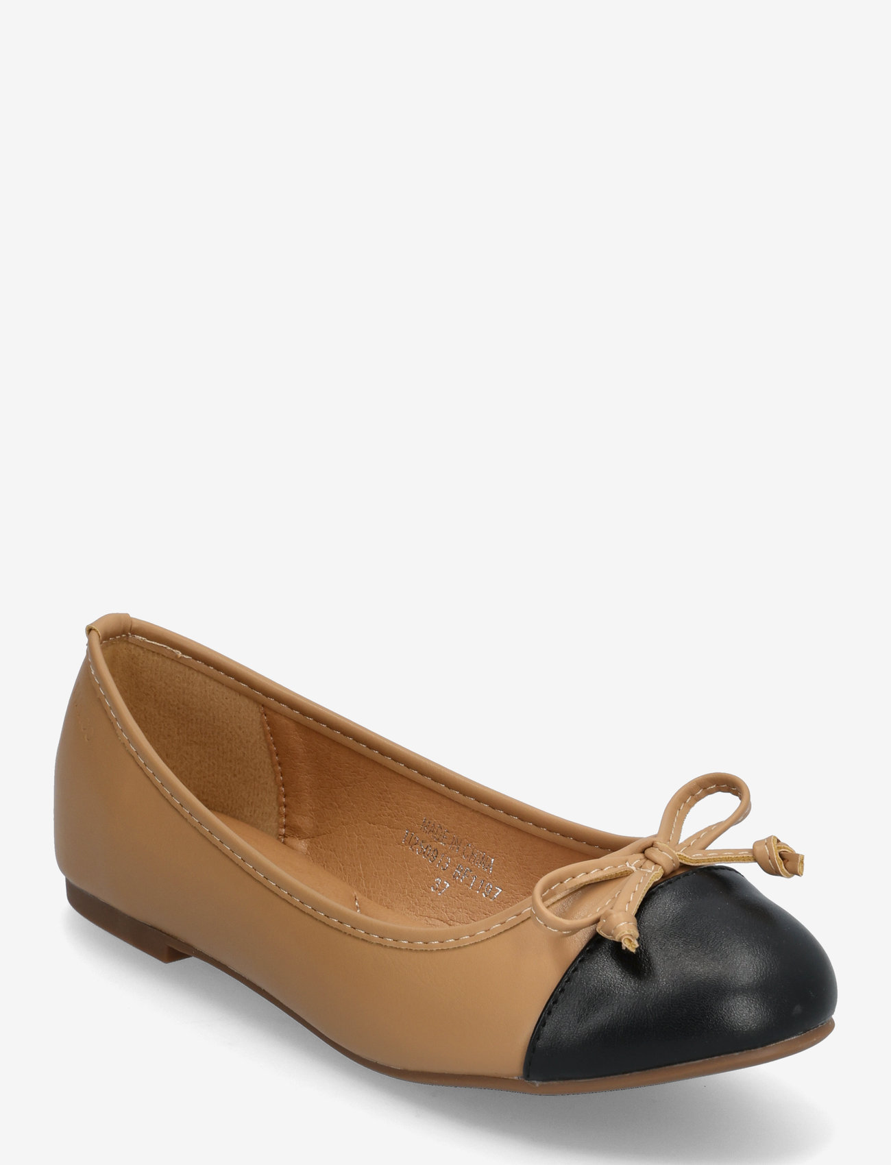 Bianco - BIACELINE Ballerina Toecap Faux Leather - særlige begivenheder - nude/black - 0