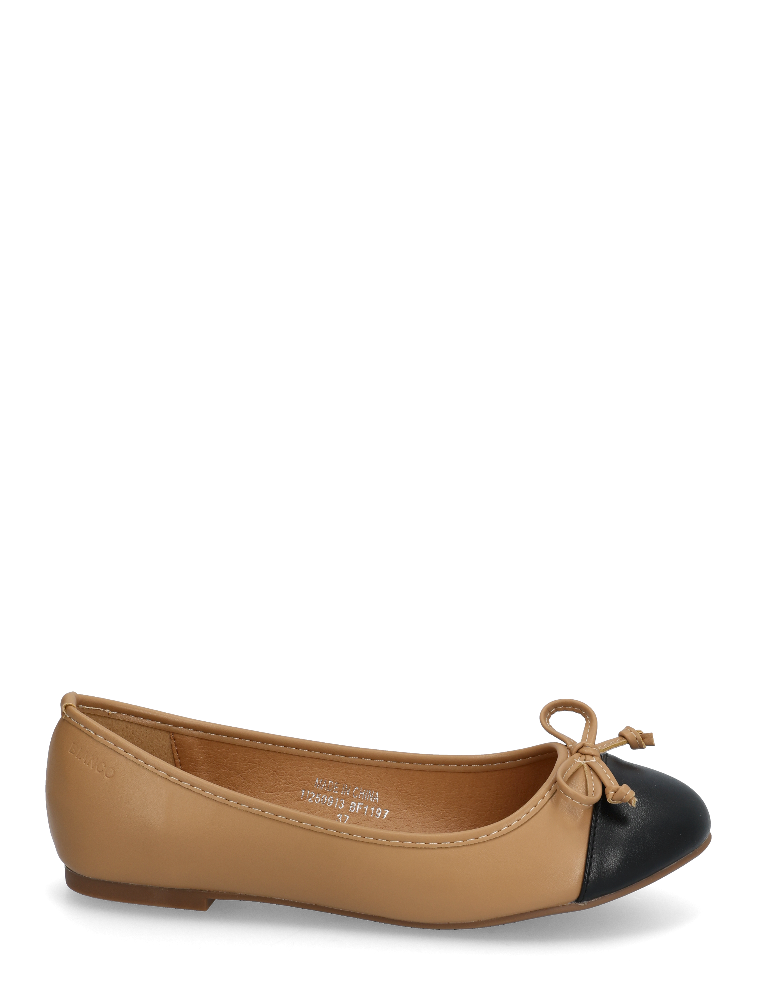 Bianco - BIACELINE Ballerina Toecap Faux Leather - nude/black - 1