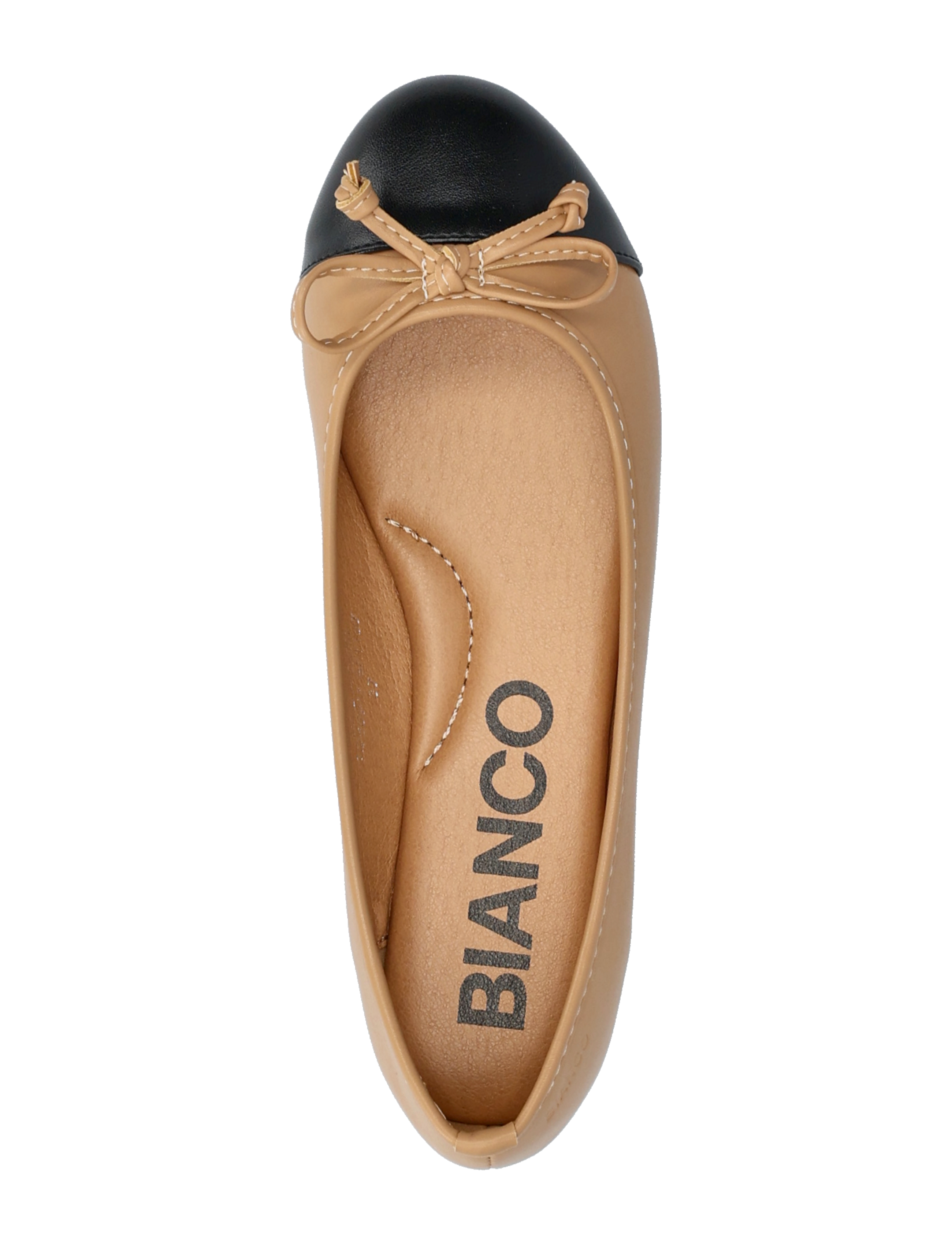 Bianco - BIACELINE Ballerina Toecap Faux Leather - nude/black - 3