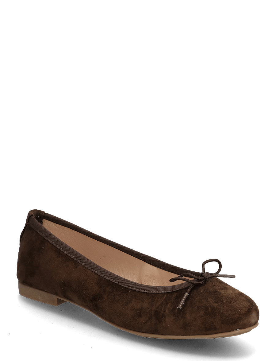 Bianco - BIAMADISON Ballerina Suede - konfirmationstøj - brown - 0