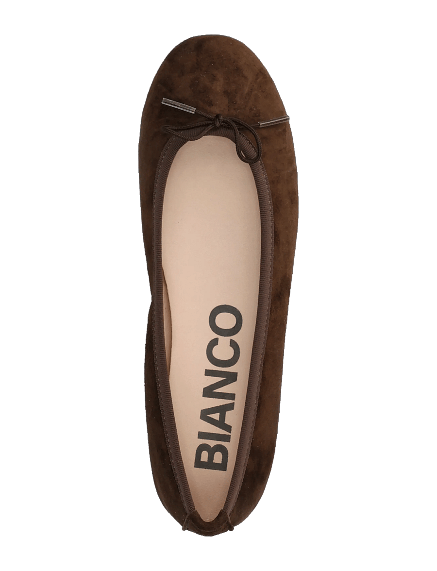 Bianco - BIAMADISON Ballerina Suede - konfirmationstøj - brown - 3