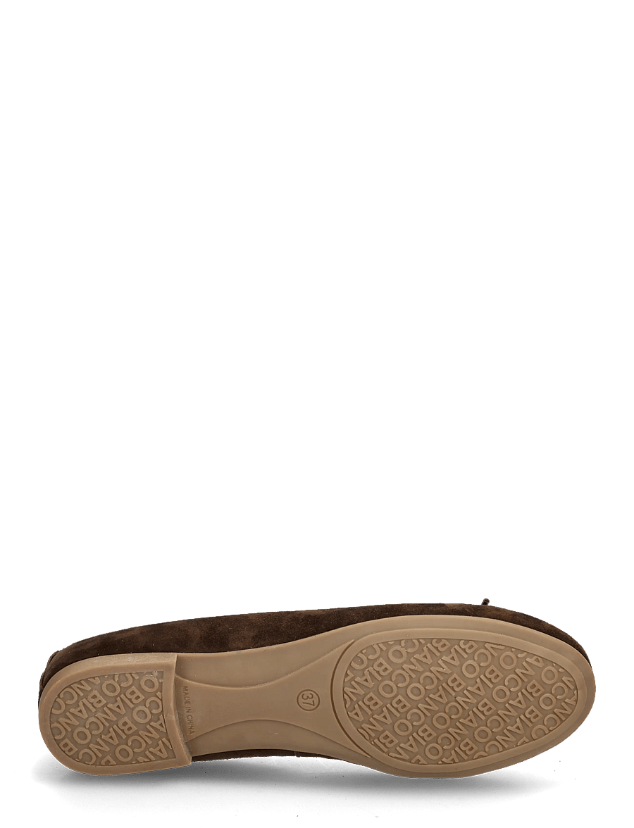Bianco - BIAMADISON Ballerina Suede - konfirmationstøj - brown - 4