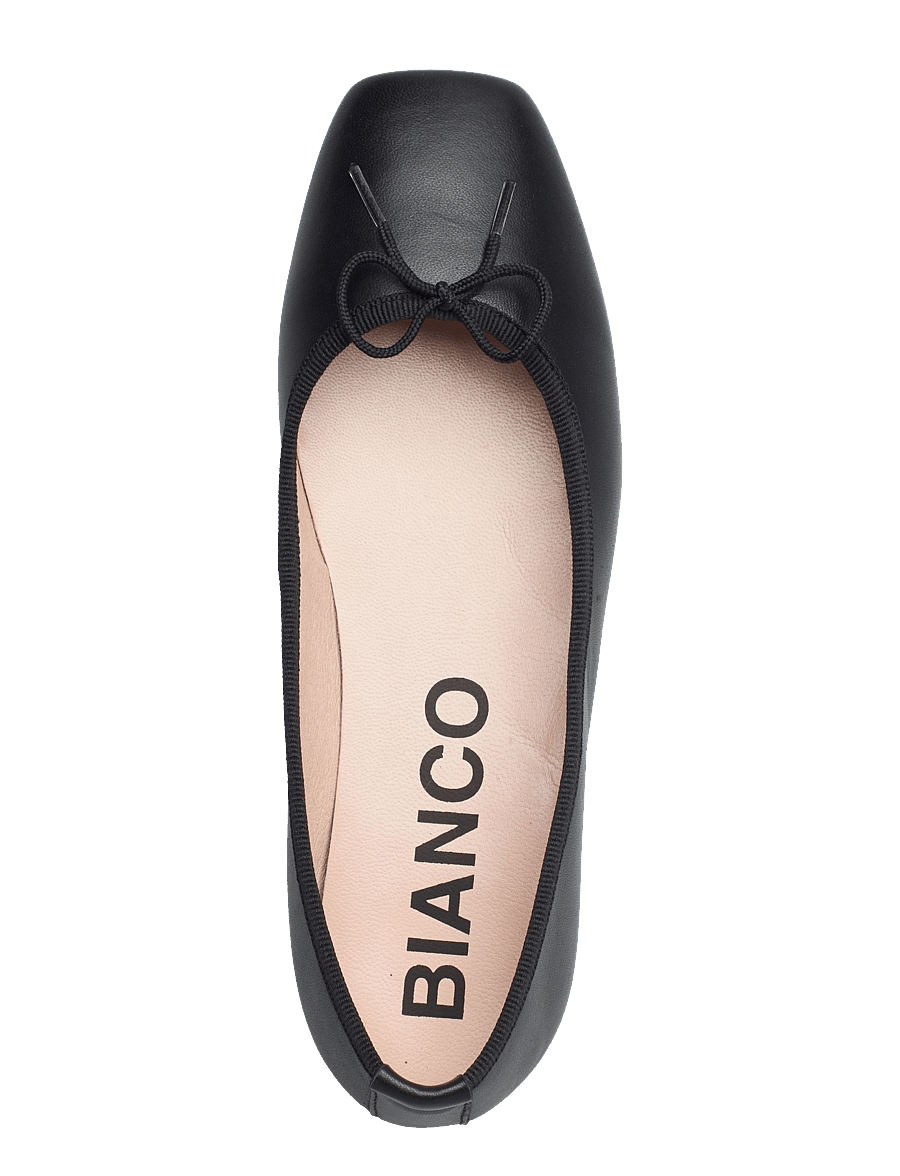 Bianco - BIAEMILY Karré Ballerina Smooth Leather - black - 4