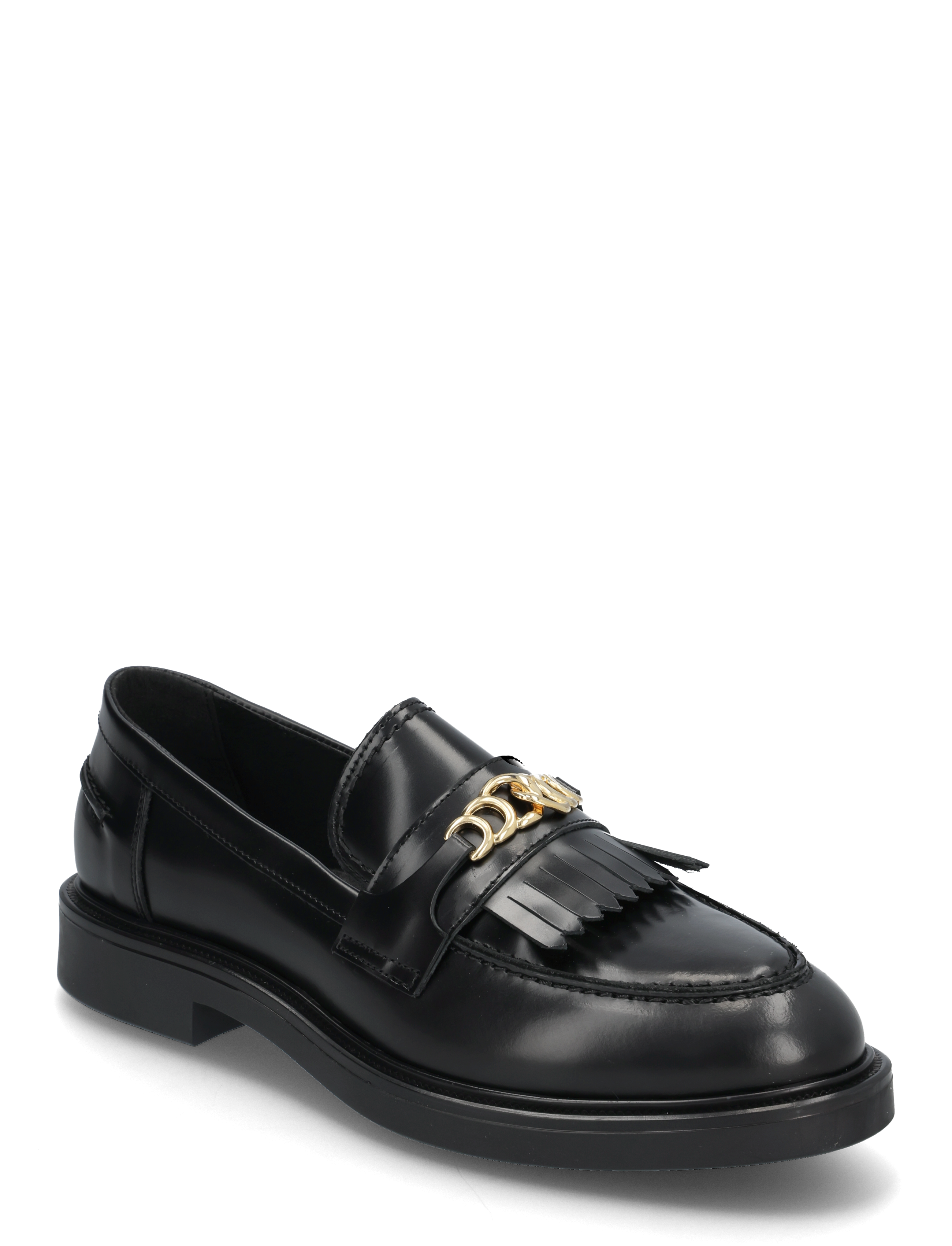 Bianco Biaadda Fringe Chain Loafer Polido, 38, Black, Sko > Flat Loafers, Dame