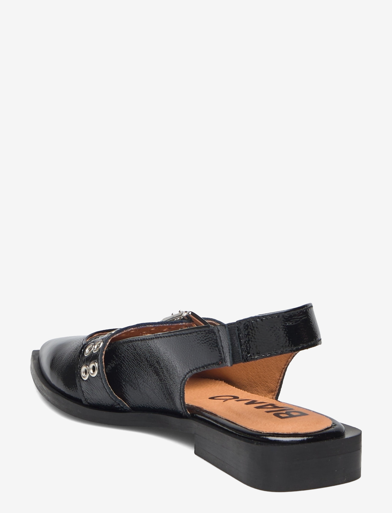 Bianco - BIAVICTORIA Single Buckle Slingback Leather - platta slingbacks - black nappalak - 2