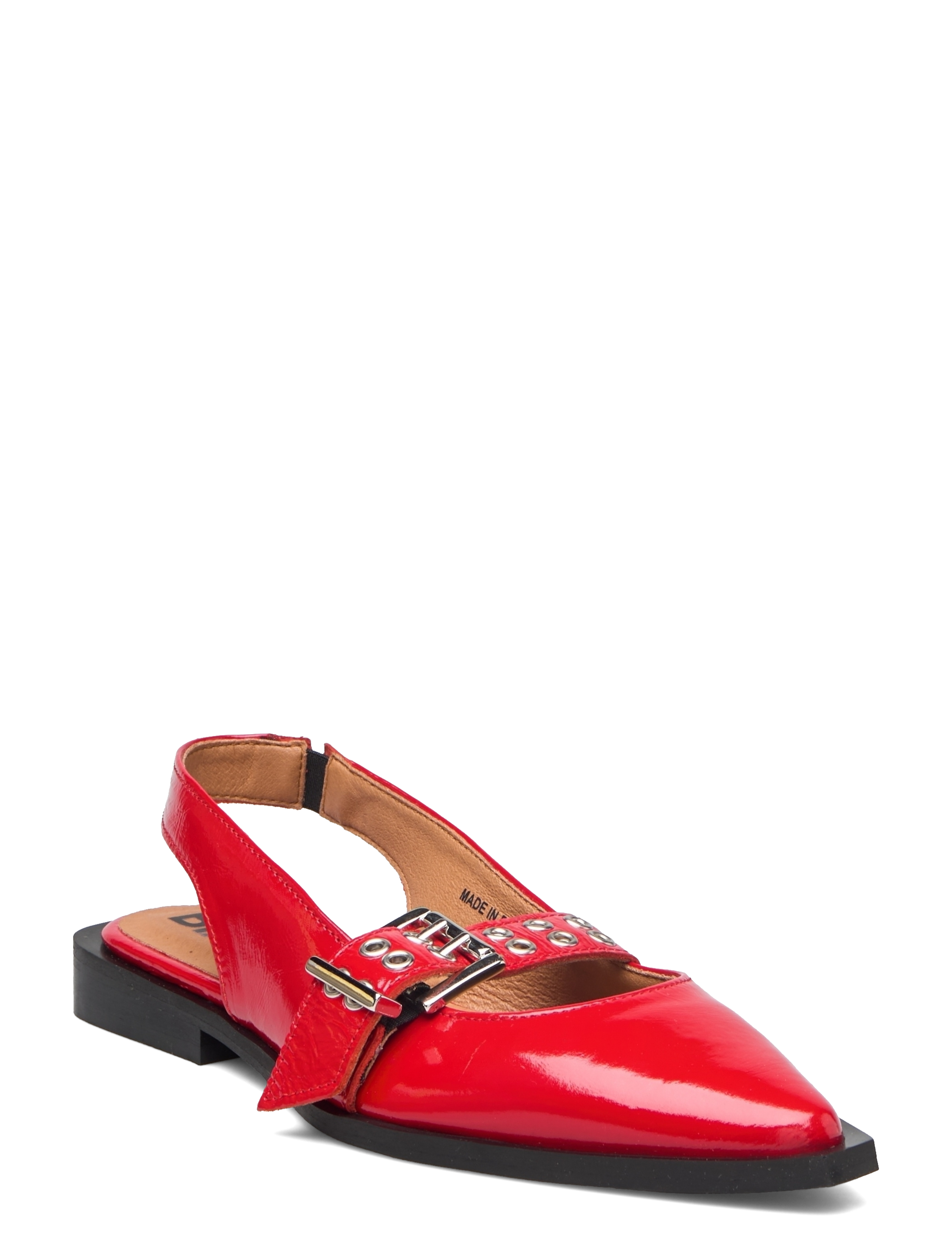 Bianco Biavictoria Single Buckle Slingback Leather, 38, Slingbacks, Rot - Flat Frauen