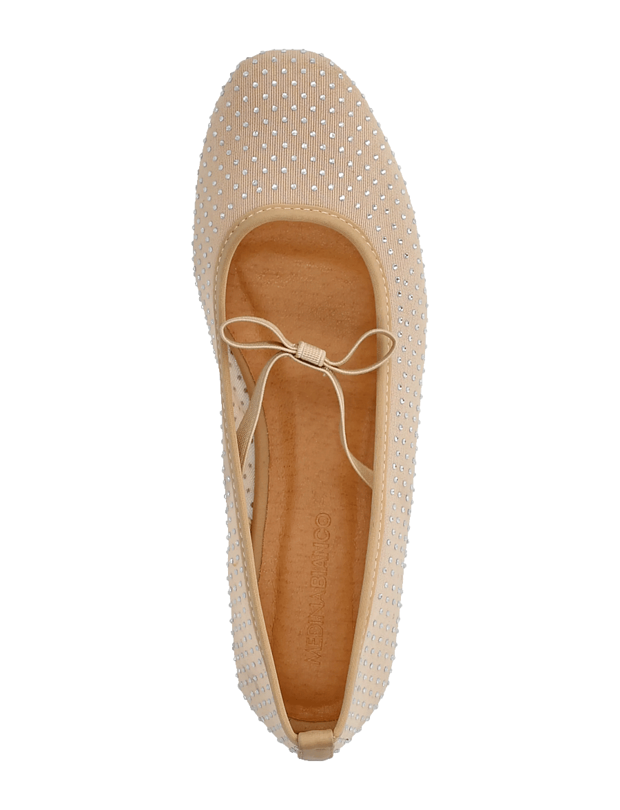 Bianco - Fall Rhinestone Bow Ballerina #M - damen - nude - 3