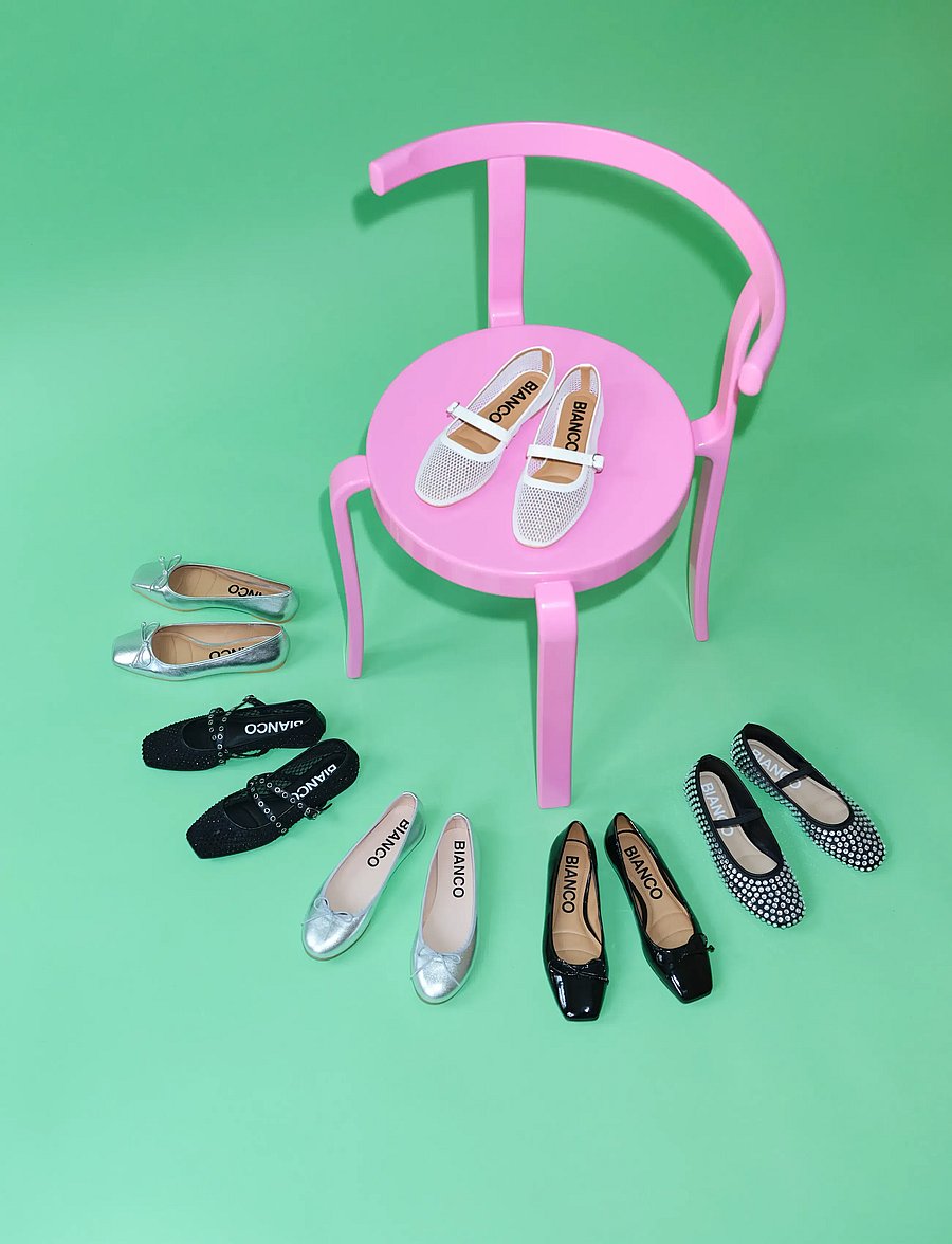 Bianco - BIAROSE Karré Ballet Flat Faux Leather - besondere anlässe - black patent - 0