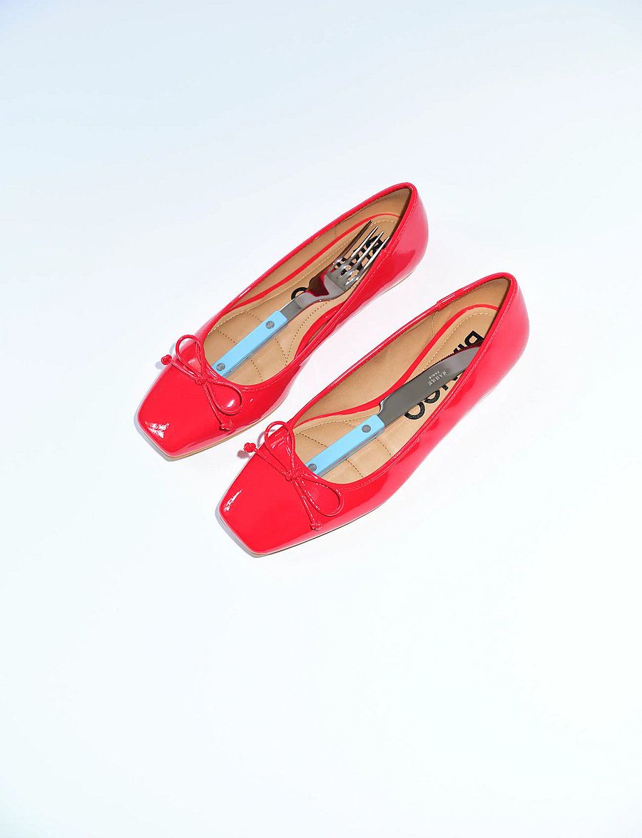 Bianco - BIAROSE Karré Ballet Flat Faux Leather - besondere anlässe - red patent - 0