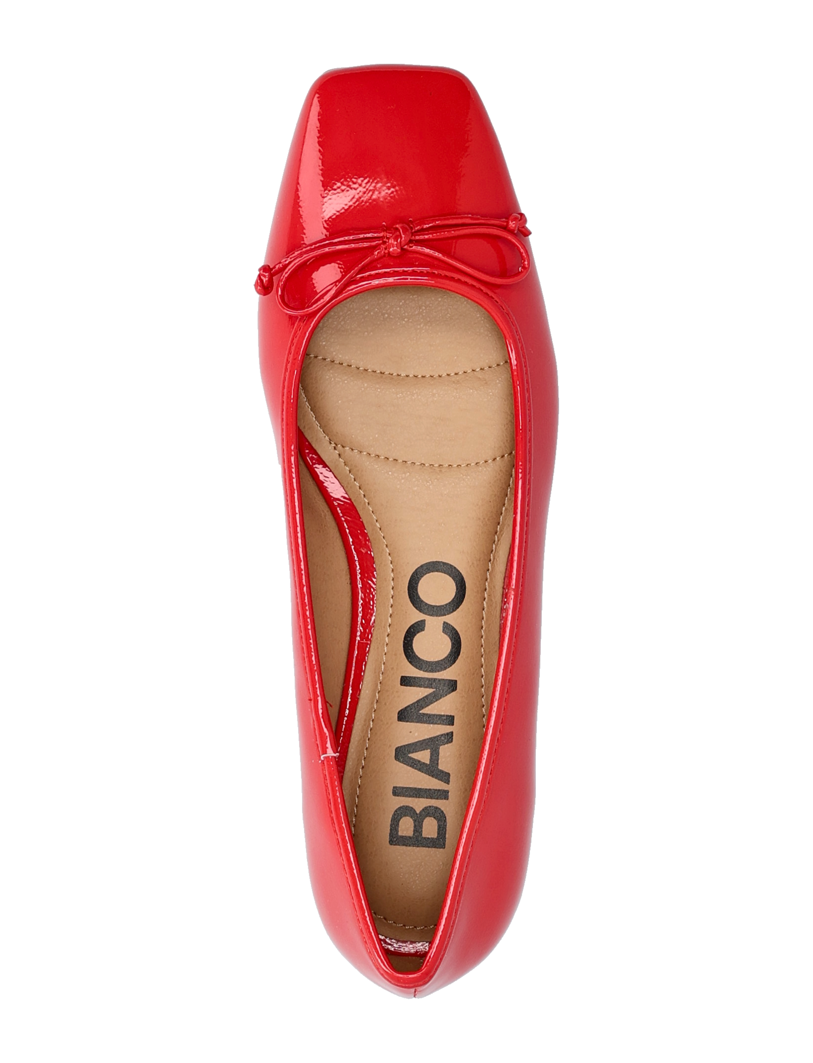 Bianco - BIAROSE Karré Ballet Flat Faux Leather - erilised sündmused - red patent - 4