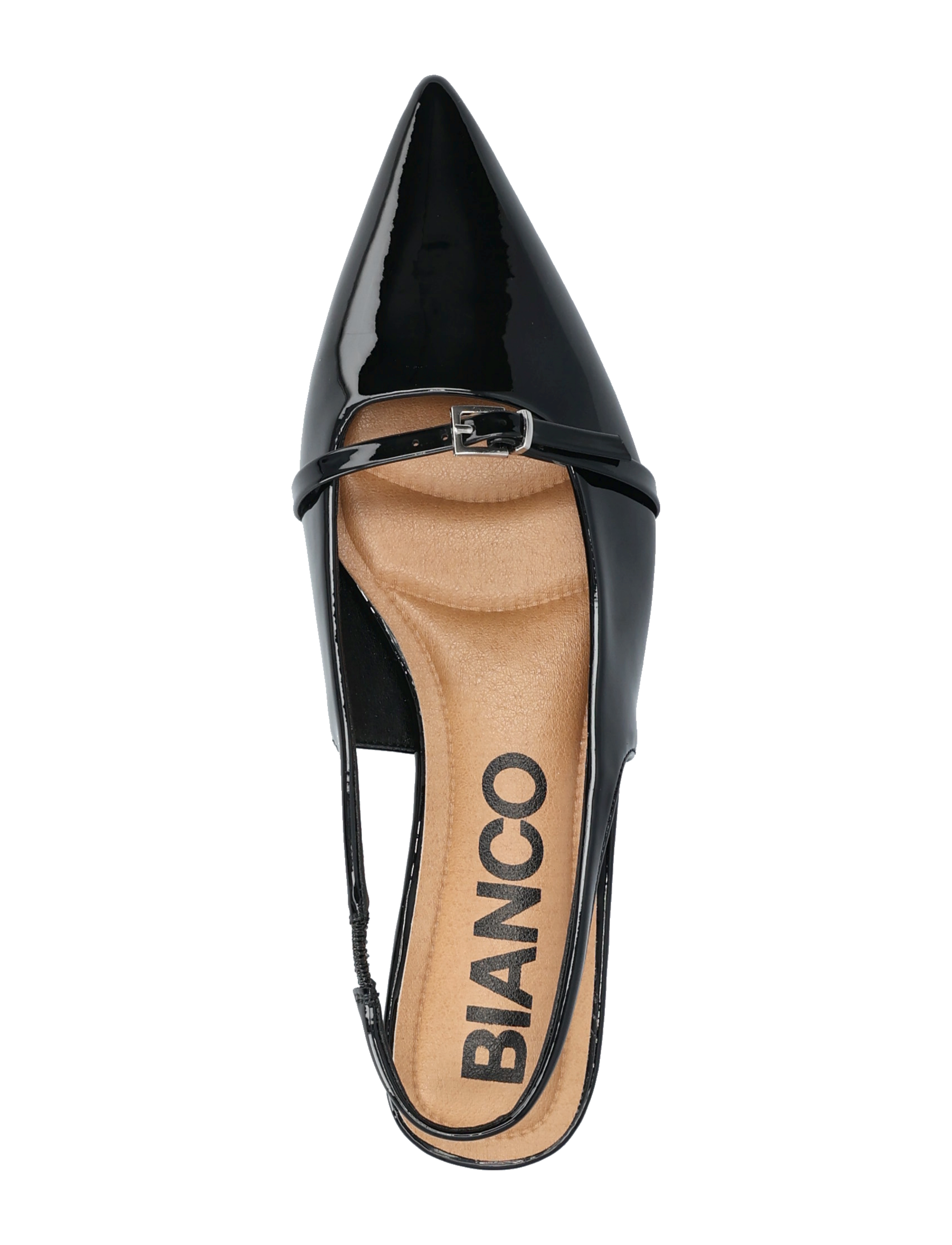 Bianco - BIABARI Pointy Flat Slingback Faux Leather - særlige begivenheder - black patent - 3
