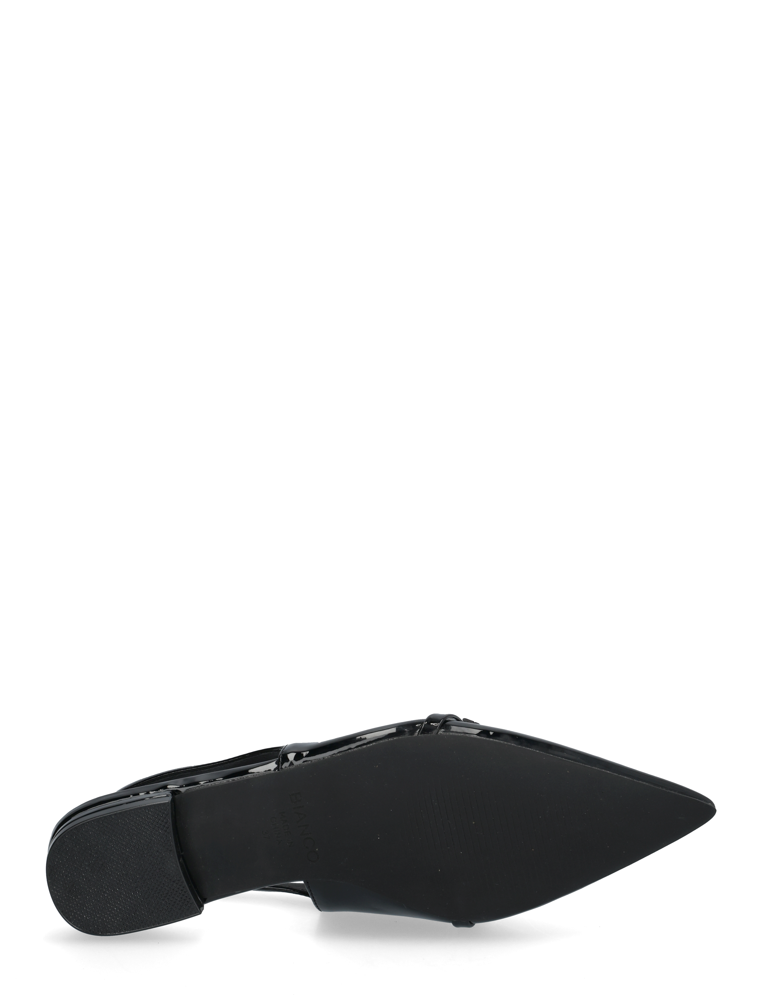 Bianco - BIABARI Pointy Flat Slingback Faux Leather - særlige begivenheder - black patent - 4