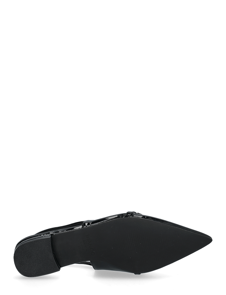 Bianco - BIABARI Pointy Flat Slingback Faux Leather - spesielle anledninger - black patent - 4