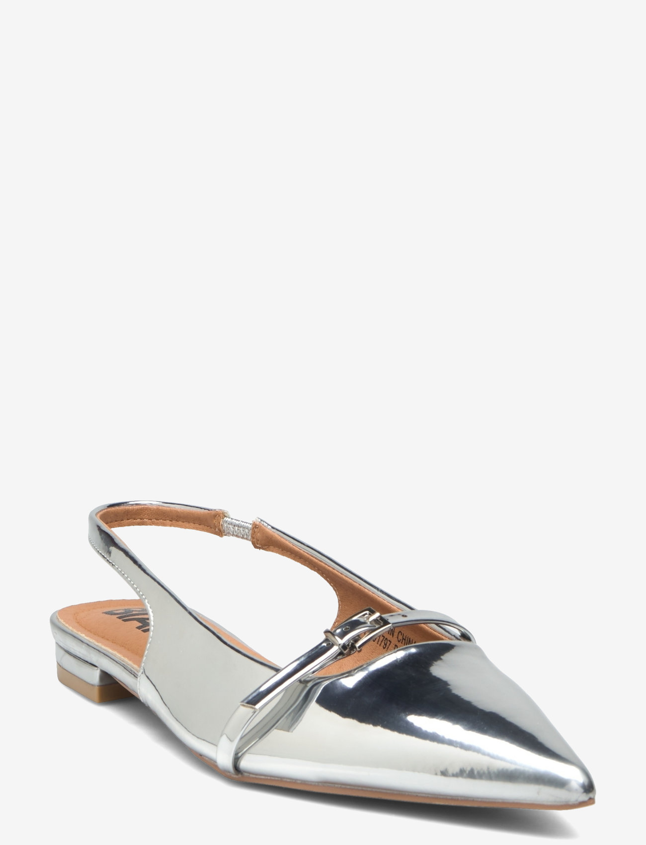 Bianco - BIABARI Pointy Flat Slingback Faux Leather - madalad slingback-kingad - silver mirror - 1
