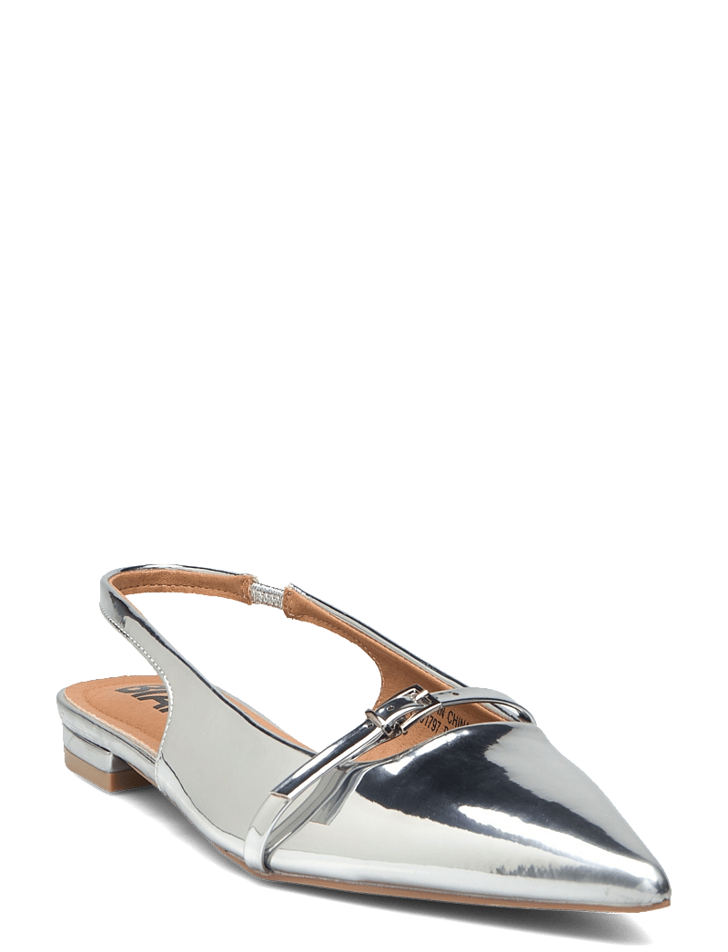 Bianco - BIABARI Pointy Flat Slingback Faux Leather - madalad slingback-kingad - silver mirror - 1