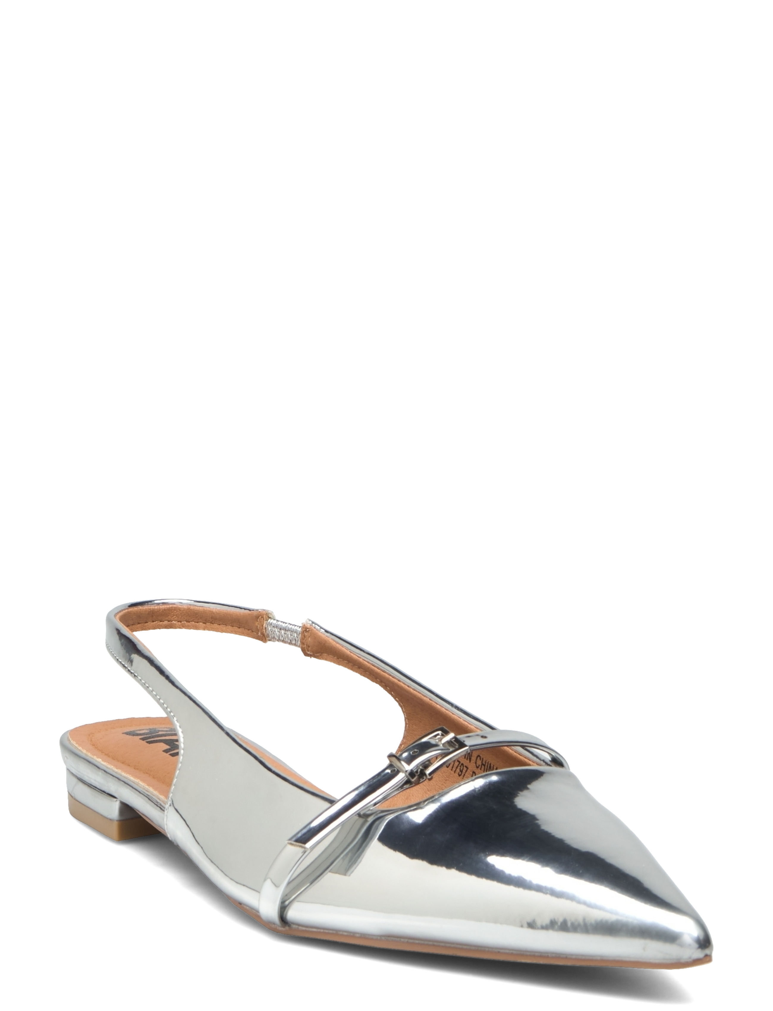 Bianco BIABARI Pointy Flat Slingback Faux Leather - Kampagne - SILVER MIRROR / silver