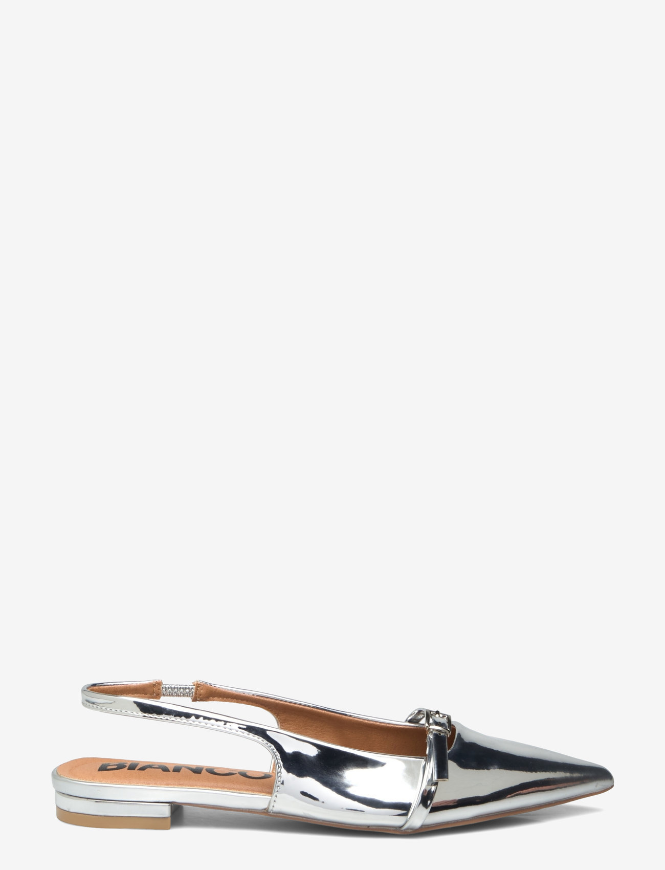 Bianco - BIABARI Pointy Flat Slingback Faux Leather - madalad slingback-kingad - silver mirror - 2