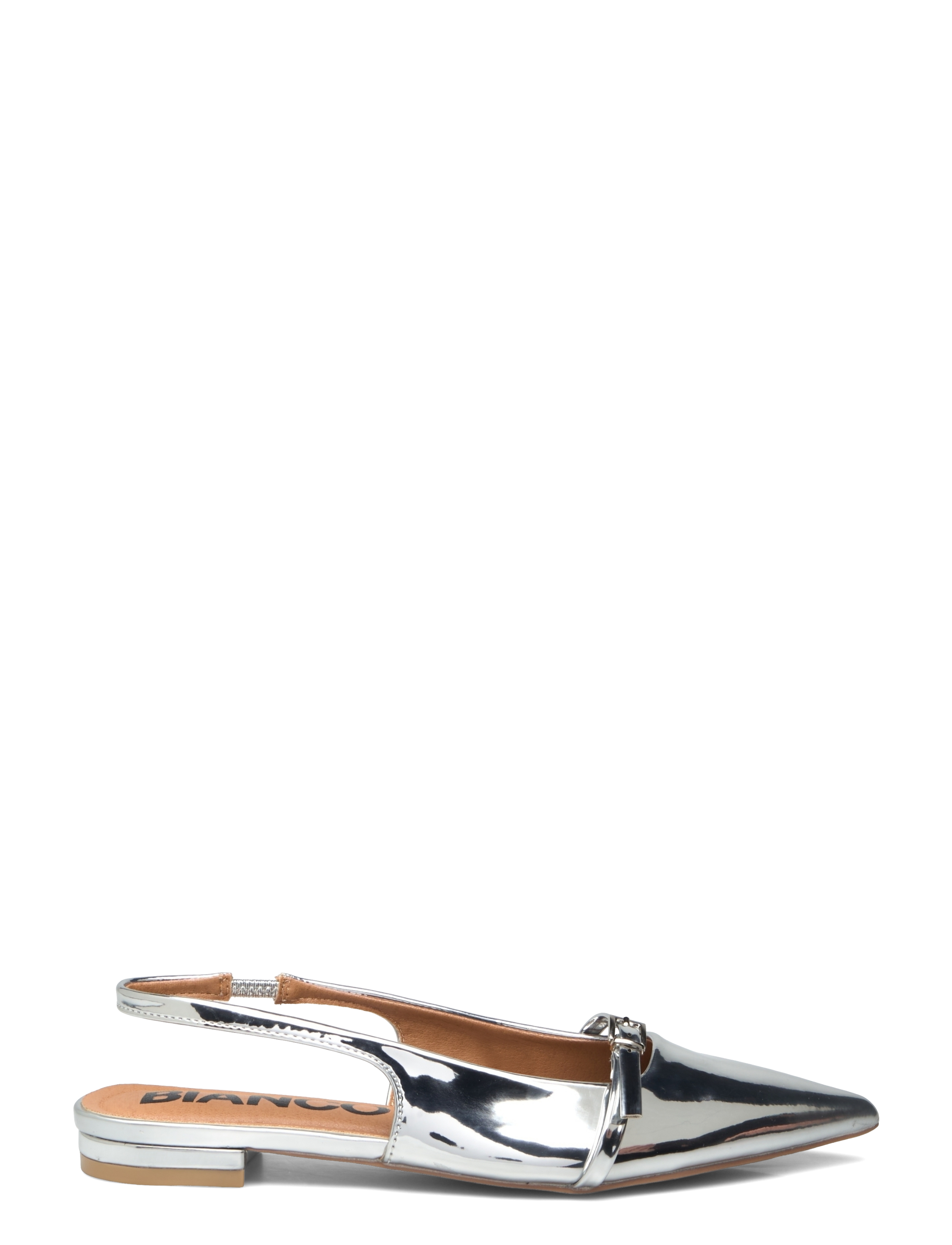Bianco - BIABARI Pointy Flat Slingback Faux Leather - besondere anlässe - silver mirror - 2