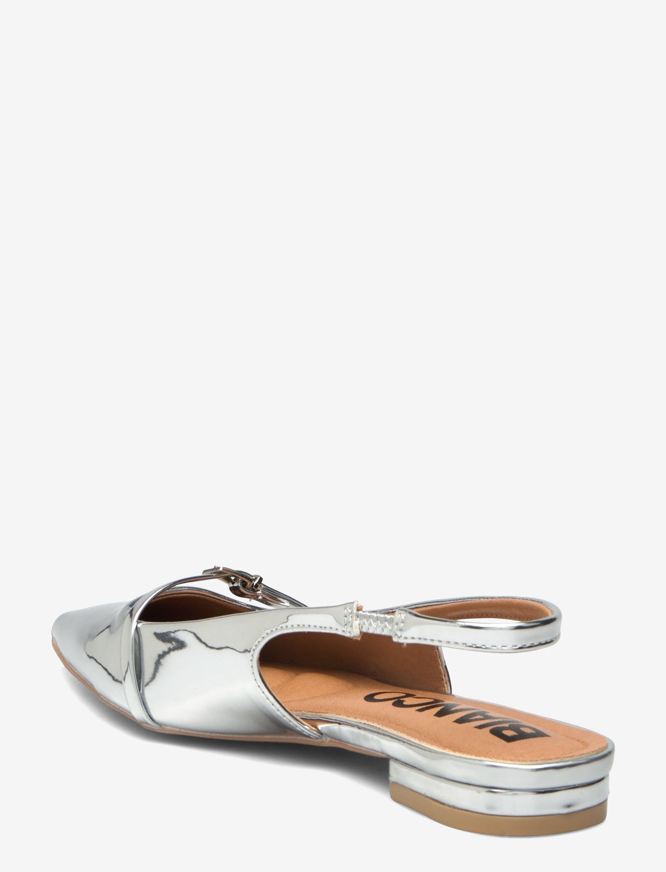 Bianco - BIABARI Pointy Flat Slingback Faux Leather - madalad slingback-kingad - silver mirror - 3
